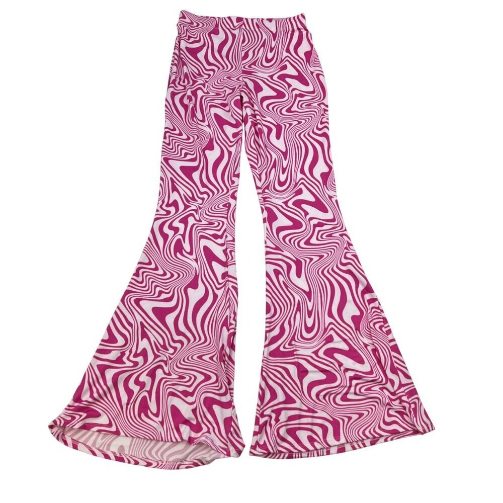 Windsor Women’s Bell Bottom Pants Pull On Pink/White Size Small New